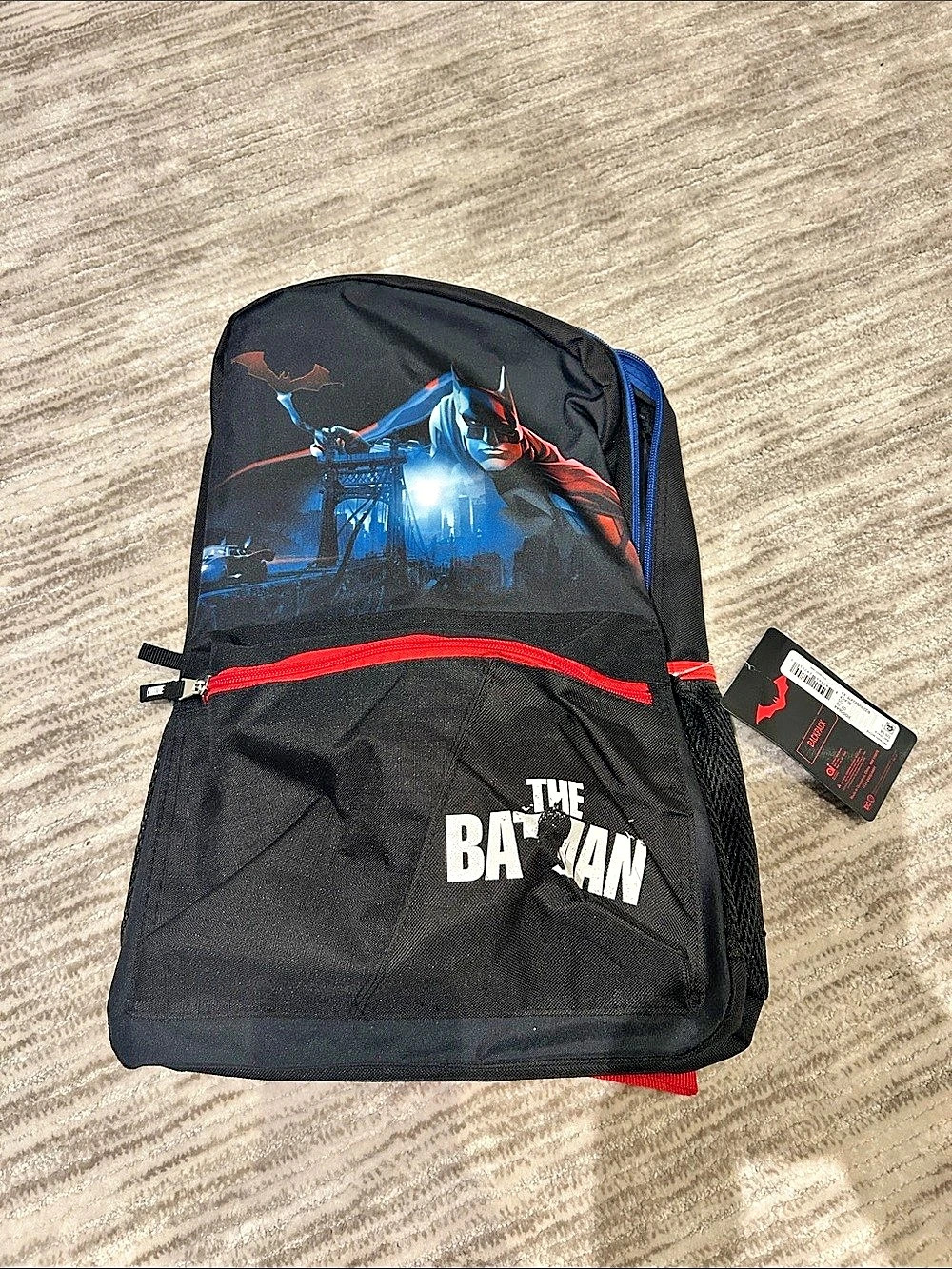 Batman Kids Backpack Black & Red NWT